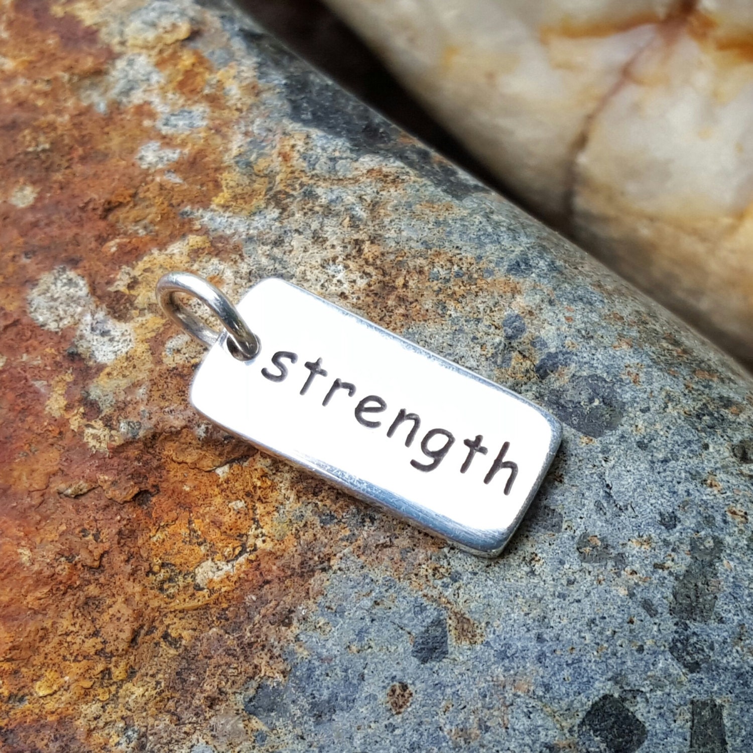 Strength Word Charm Sterling Silver Strength Necklace