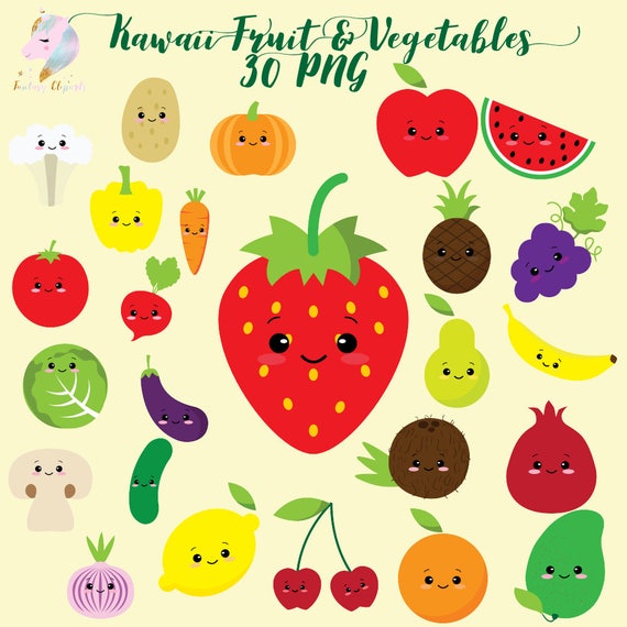  Cute fruit clipart kawaii vegetables vegetable clip art 