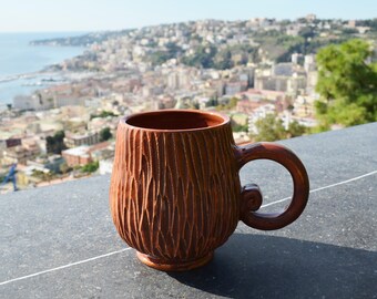 Tazza caffè, tazza marrone, tazza ceramica, tazza tè, regalo per Natale, regalo per nipote, tazza fatta a mano, coffee mug, tea cup, pottery