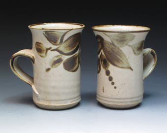 Oldrich Asenbryl Stoneware Mugs, Ex-Aldermaston Potter, Studio Pottery Mugs, Handthrown Pottery