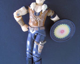 Crystal Ball. Vintage G.I. Joe action figure, 1987. Cobra hypnotist villain toy with shield. 1980s toy collectible figure.