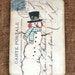 Whimsical French Snowman Gift or Scrapbook Tags or Magnet #191