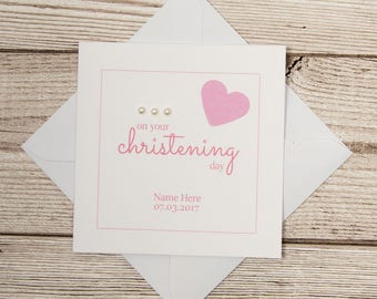 Christening Day Card, On Your Christening Day, Girl Christening Card, Boy Christening Card, Personalised Christening Card, Baby Christening