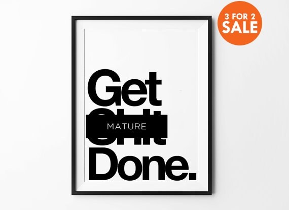 Get Done Typography Print Wall Art Poster Inspirational