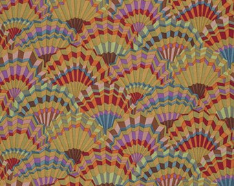 PAPER FANS in Ochre pwgp143 - Kaffe Fassett Collective Classics for Free Spirit Fabrics - By the Yard