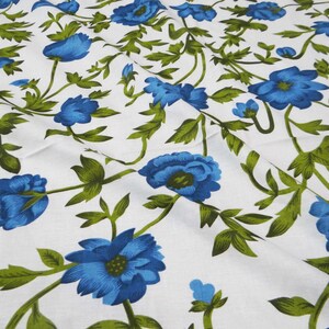 Apparel Fabric Material Cotton Fabric For Sewing Designer100% Pure Cotton Material Floral Printed White Fabric By The Yard 41” Wide ZBC5135