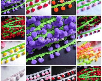 Pom Pom Fringe, 1 inch wide selling by the yard-select color