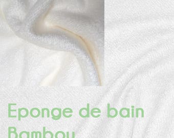 Eponge de bain bambou Blanc certifiée Oekotex, douce et absorbante (au mètre)