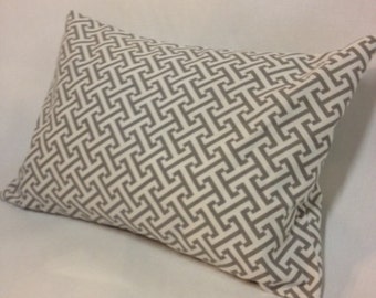 CLEARANCE pillow covers Waverly Cross Section Gray and White