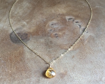 Citrine Necklace - Gold Citrine Necklace - November Birthstone Necklace - Citrine Jewelry - Crystal Necklace - Gift For Mom