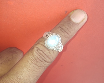 925 sterling silver ring, moonstone ring, rainbow moonstone ring, sterling silver ring, moonstone silver ring
