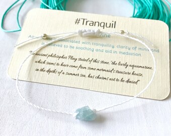 Raw Aquamarine Stone, March Birthstone Birthday Gift, Aquamarine Birthstone Bracelet, March Birthstone, Birthstone Jewelry for Women
