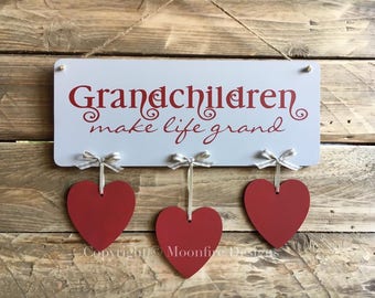 Personalised Grandchildren Hanging Plaque