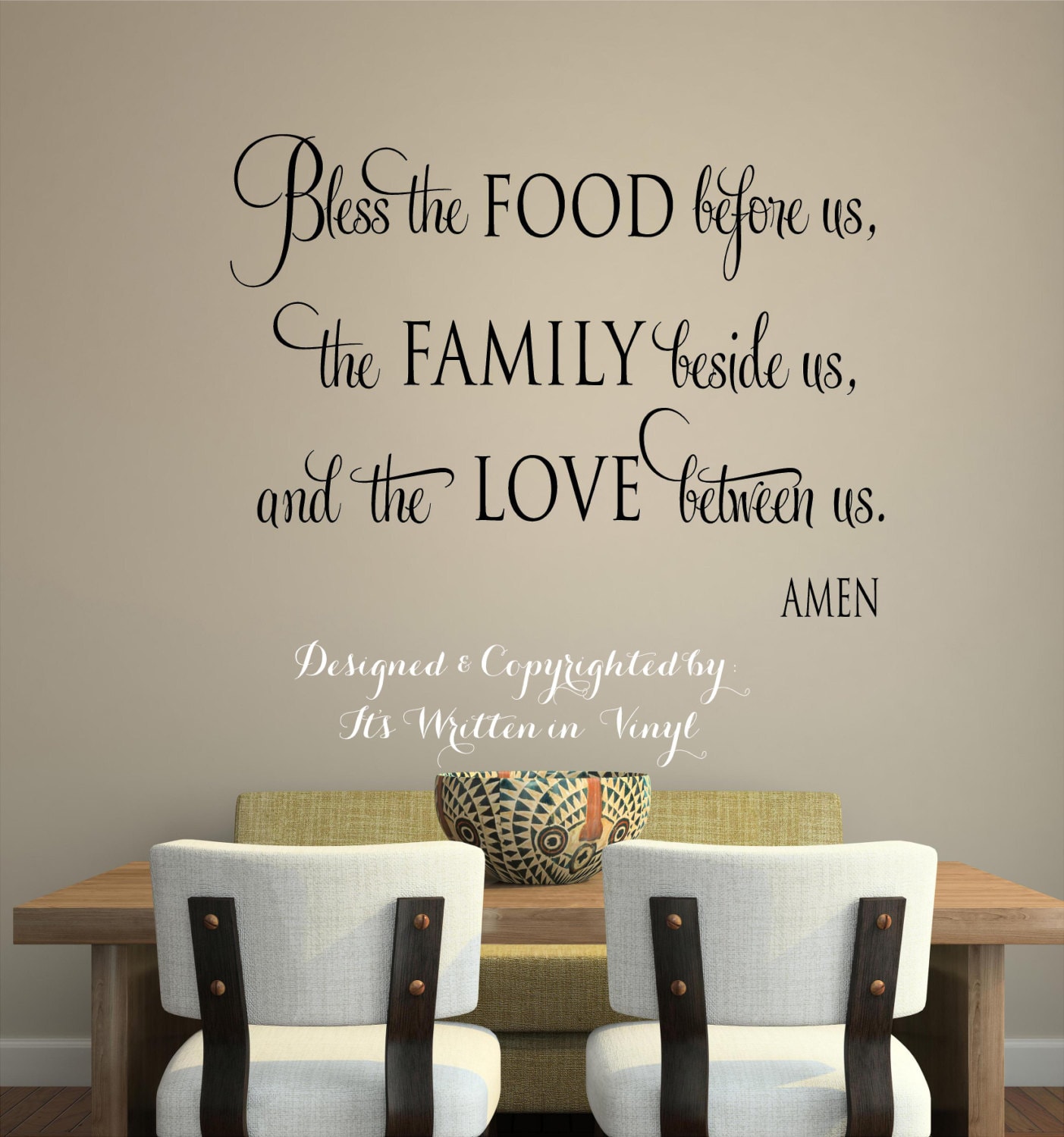 Bless The Food Before Us Faith Vinyl Lettering Wall Words