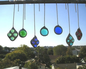 Stained Glass Fan Pull or Light Pull|Home & Living|Home Decor|Lighting|Stained Glass|Single Pull|Glass Pull Chain|Handcrafted|Made in USA
