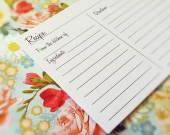 Double Sided Simple Recipe Cards - Lined Black and White 4x6 Heavy Duty Recipe Cards