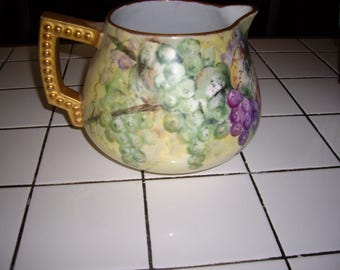 Antique Bavarian 2 qt Handpainted Pitcher