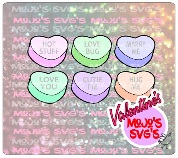 Download Valentines Candies Layered Valentines SVG File Candy Hearts