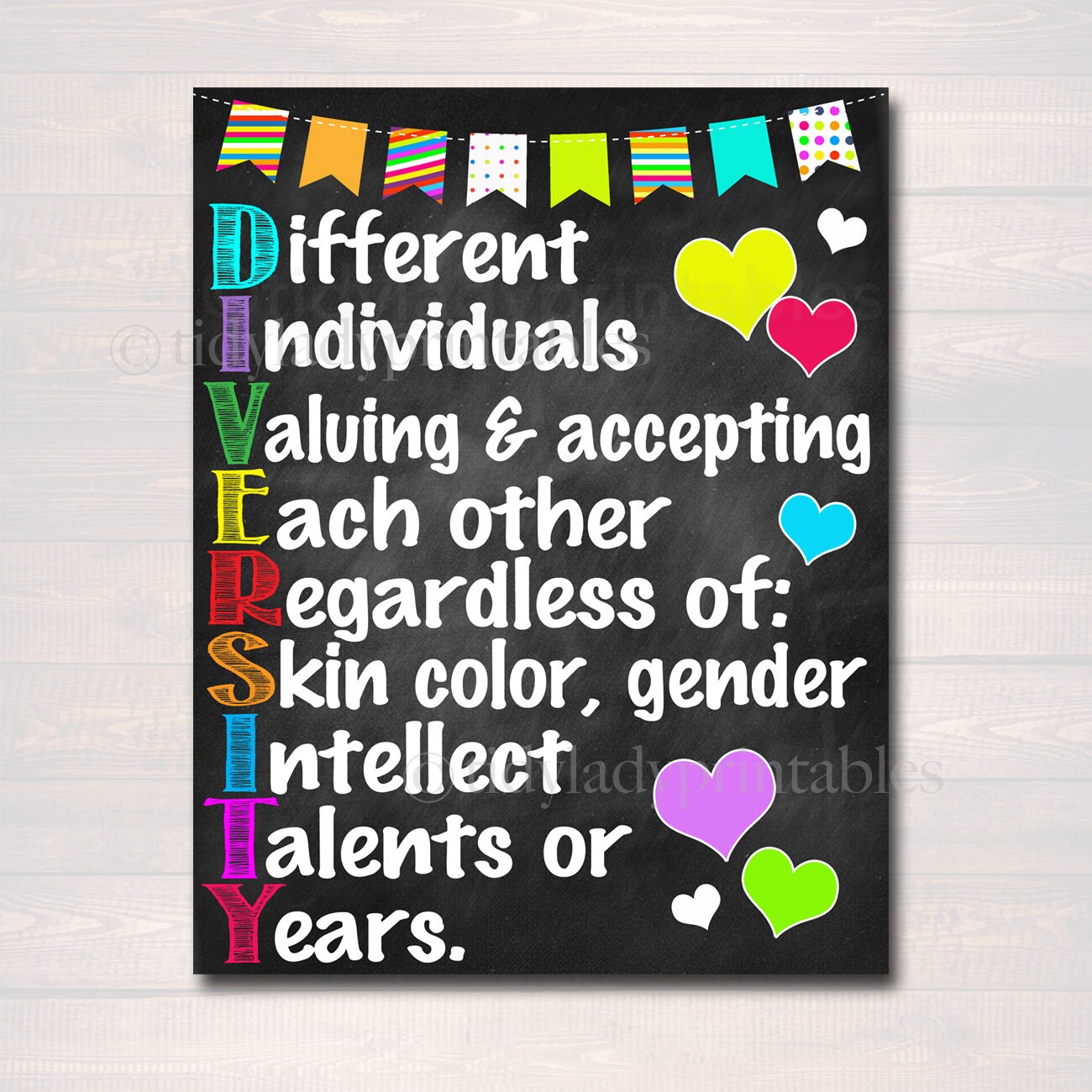 Diversity Poster School Counselor Poster Teen Bedroom Decor