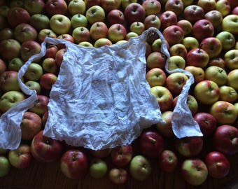 White French maids apron, broiderie anglaise. Delicate, pretty little apron.
