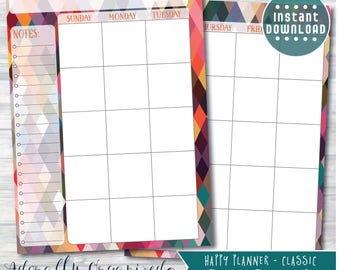 HAPPY PLANNER PRINTABLE Monthly Planner Refills / Inserts - 7 x 9.25 | Geo Brights | Create 365 | Me & My Big Ideas | mambi | Undated