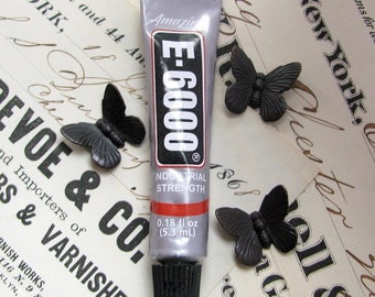 Mini E6000 Glue, industrial strength adhesive (5.3 ml) .18 fluid ounce sample size, small tube, craft glue