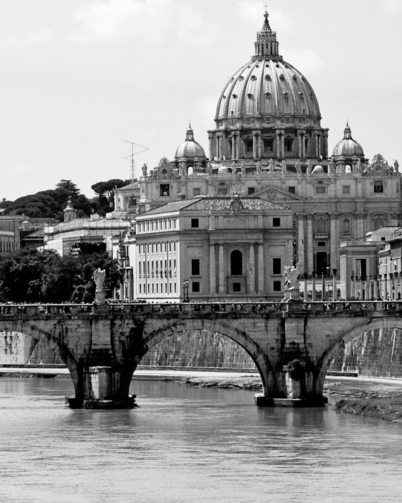 Rome italy photography st peters cathedral photo black and Rome italy photography st peters cathedral photo black and