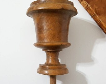 Antique wood post finial end French Victorian decor Urn Vase TALL 6.14 inches