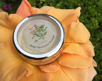 Organic Petal Translucent Powder, ZERO MINERAL! Vegan, Mica-Oxide-Talc Free, Neutral Tint , Setting Powder, Finishing Powder