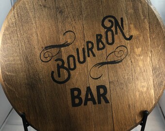 Bourbon Barrel Head/Monogram/personalization-/Kentucky bourbon/bourbon bar