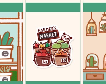 Cute Farmer's Market sticker, Cute farmer's market stickers, Cute market sticker (FI050)