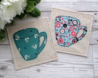 Coffee Coasters, Fabric Coasters, Drink Coasters, Mug Coasters, Bold Decor, Housewarming Gift, Gift For Her, Kitchen Coasters, Table Decor