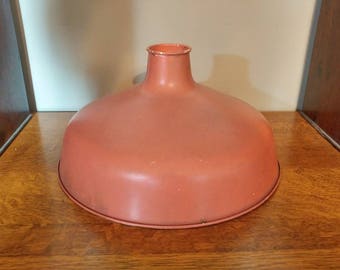 Vintage Industrial Hanging Red Orange Metal Lamp shade