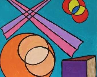 Circles and Spires - A painting by Rory Doyle, an artist with autism - disability art