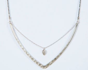 Arrow Martelee necklace, pendant hammered Matt high plating quality