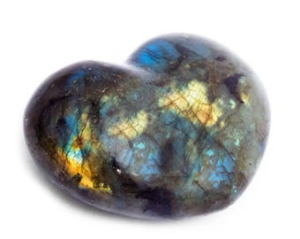 Labradorite Puffy Heart Madagascar 2.5"-2.75" Amazing Quality