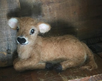 Needle Felted Calf Jersey Cow Farm Animal