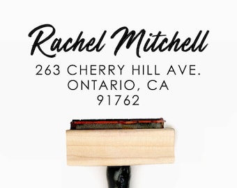 Custom Personalized Return Address Pre-Designed Rubber Stamp - Branding, Packaging, Invitations, Party, Wedding Favors - A015