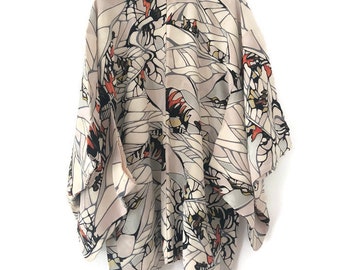 Vintage Silk Kimono | Antique Kimono | 50s Japanese Dressing Gown | 1930s - 1950s Jacket Robe | Handmade Hand Painted | Haori Men Women