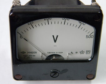 Vintage Voltmeter USSR 1977 Collectible Measuring Device Steampunk Decor Industrial