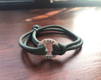 Double paracord washer bracelet