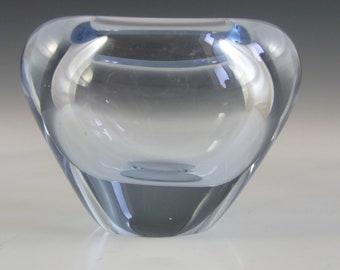 SIGNED Holmegaard Per Lutken 'Akva' Glass 'Minuet' Vase #2