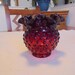 Vintage Fenton Art Glass Ruby Red Amberina Hobnail Ruffled Vase