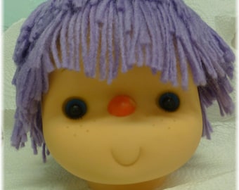 Angie Doll Head Lavender Yarn Hair 6 Inches No. 163-90 Doll Craftin This is a Mangelsen's 1980
