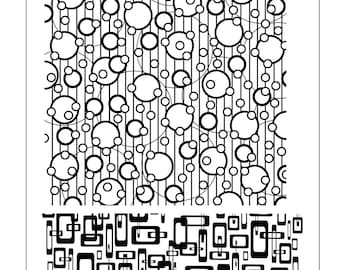 Silkscreen designed by syndee holt, Syns Bubble Lounge is a groovy crisp designs perfect for silkscreening on polymer clay
