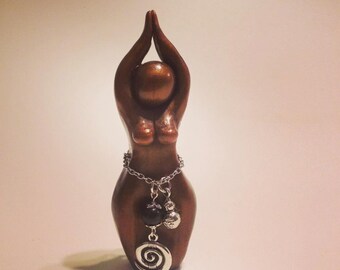 Pachamama Goddess Sculpture (statue, story goddess, Mawu, Mahu, priestess, earth goddess, spiral)