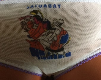 Days of the week bikini panties illustrated sex scenes vintage 70's seven pairs new deadstock