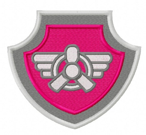 Paw Patrol Skye Shield Embroidered Iron On Patch