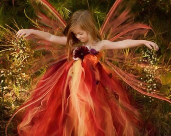 Woodland Fairy Dress / Festival Clothing / Princess Dress / Girls Dresses / Flower Girl Dress / Formal Dress / Summer Dress / Fairy Wedding