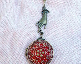 Enamel Locket Trinket Necklace